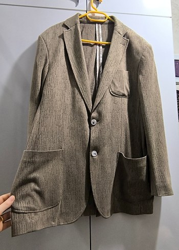 Bej Düğmeli Erkek Ceket - Görsel 2