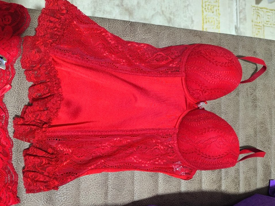 Kırmızı Dantelli Straplez Kadın Büstiyer - Görsel 2