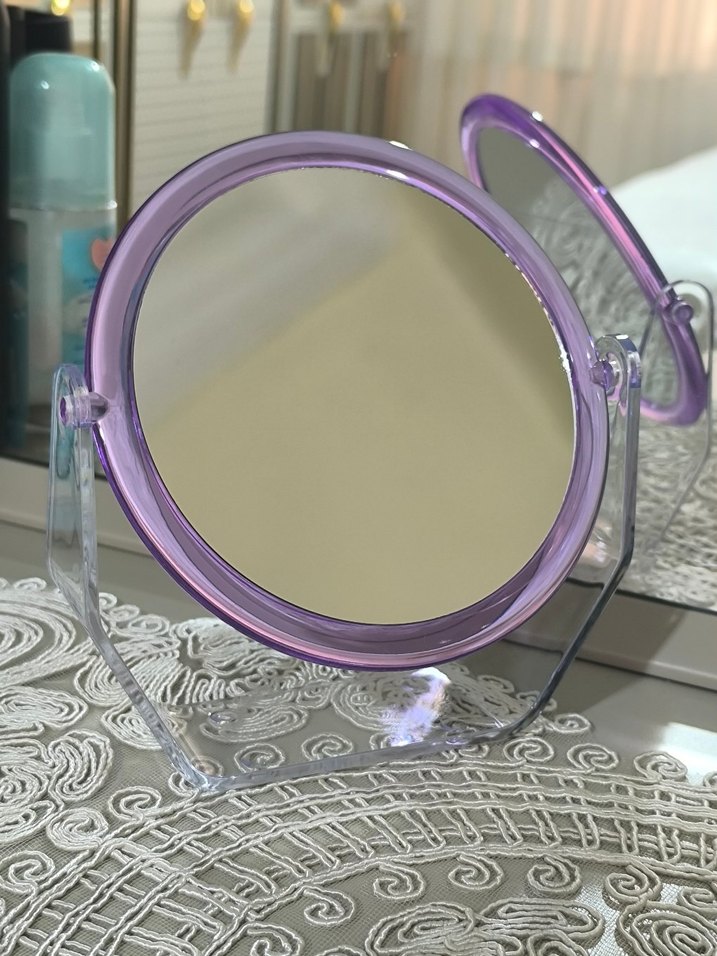 Pastel Mor Masaüstü Makyaj Aynası - Görsel 2