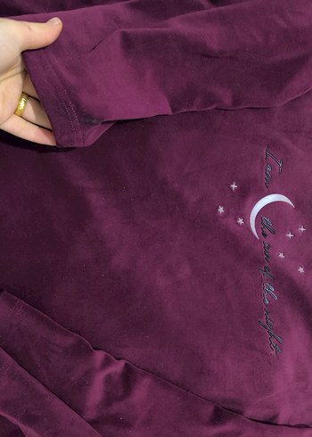 Bordo Kadın Uzun Kollu Rahat Pijama Takımı - Görsel 4