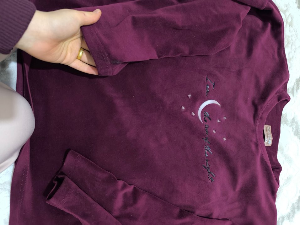 Bordo Kadın Uzun Kollu Rahat Pijama Takımı - Görsel 4