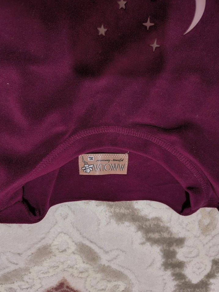 Bordo Kadın Uzun Kollu Rahat Pijama Takımı - Görsel 5