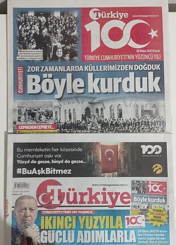 Sıfır 100. Yıl 29 Ekim 2023 Gazetesi 40 tl