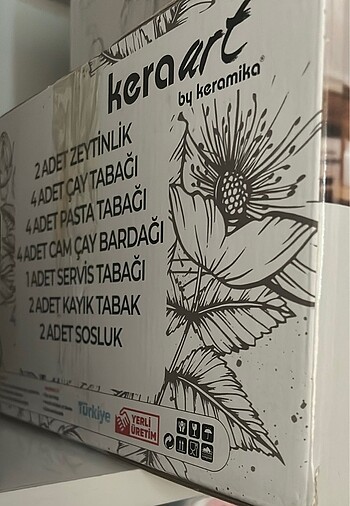 Beden Keramika Keraart 19 Parça 4 Kişilik Desenli Kahvaltı Takımı Siya