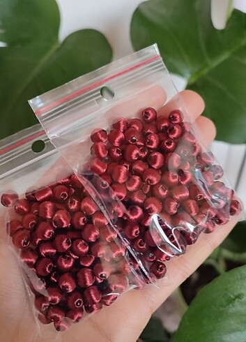 Kiraz boncuğu (120 adet) 6mm - Görsel 2