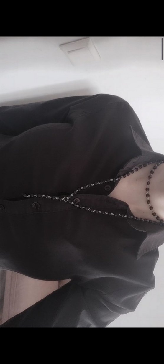 Siyah İnci Gotik Rosary style kolye - Görsel 3