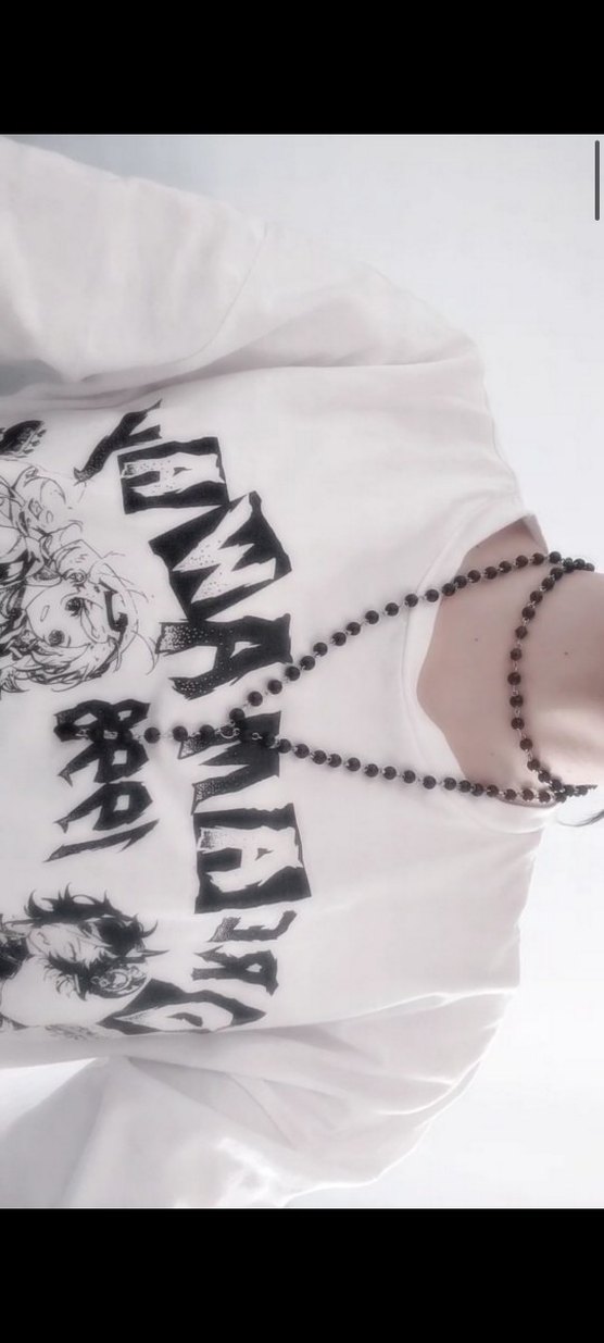 Siyah İnci Gotik Rosary style kolye - Görsel 2