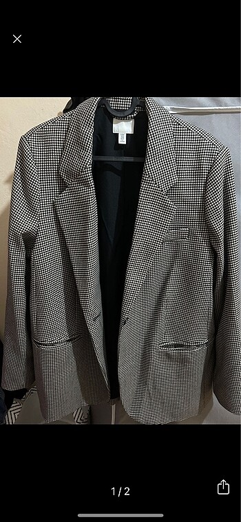 H&M Kazayağı desenli blazer ceket