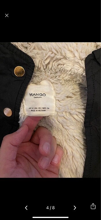 xs Beden MANGO İÇİ SICAK TUTAN TÜYLÜ MONT