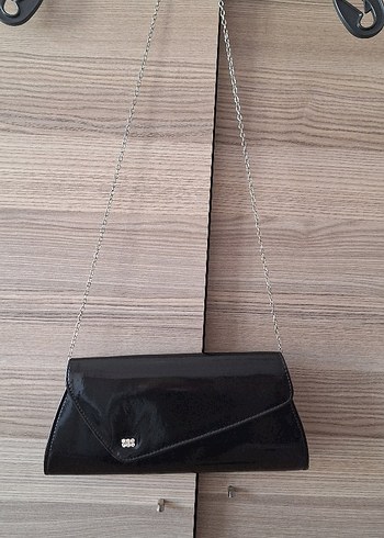 Siyah Parlak Deri Kadın Portföy Çanta - Görsel 3