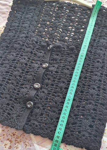 Siyah Örgü Kadın Kısa Süveter - Görsel 5