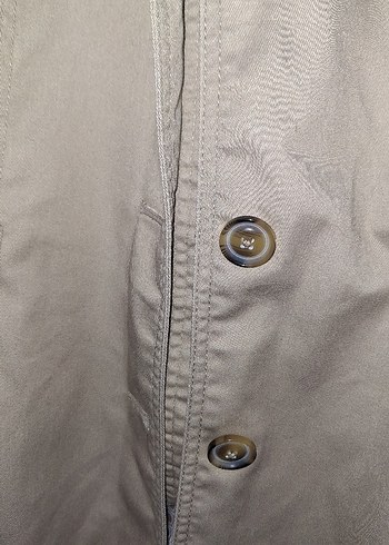 Bej Düğmeli Midi Kadın Trençkot - Görsel 4