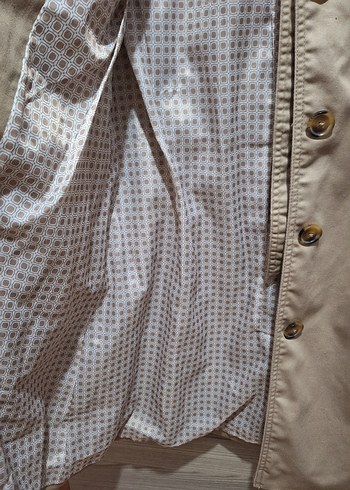 Bej Düğmeli Midi Kadın Trençkot - Görsel 5