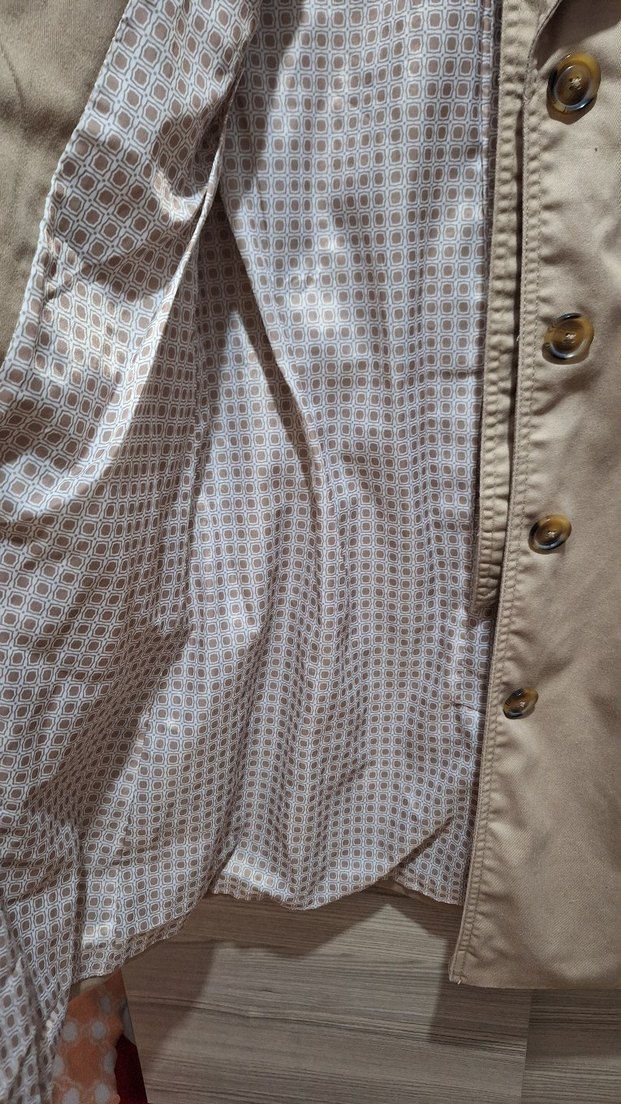 Bej Düğmeli Midi Kadın Trençkot - Görsel 5