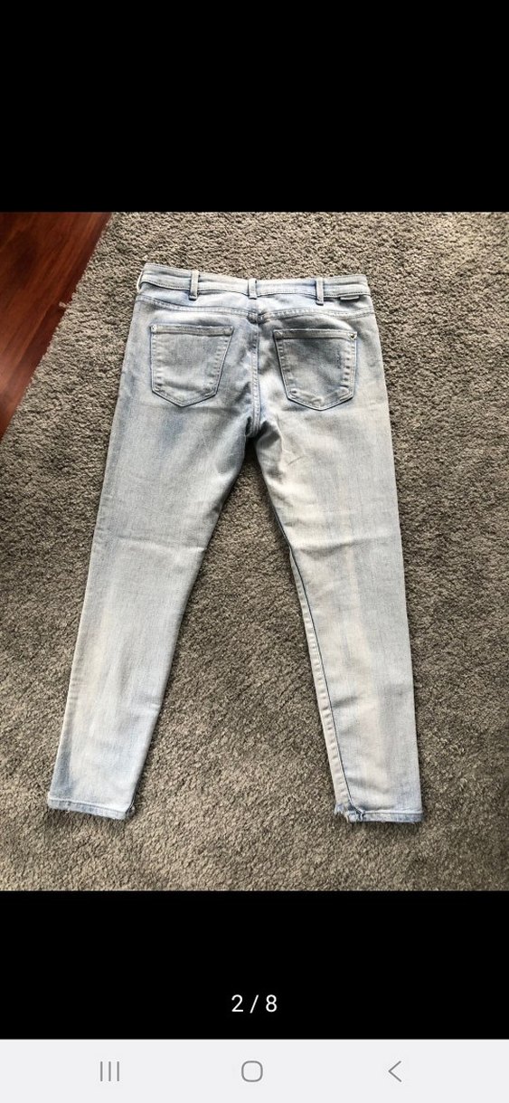 Gri Midi Boy Normal Kesim Kadın Kot Pantolon - Görsel 2