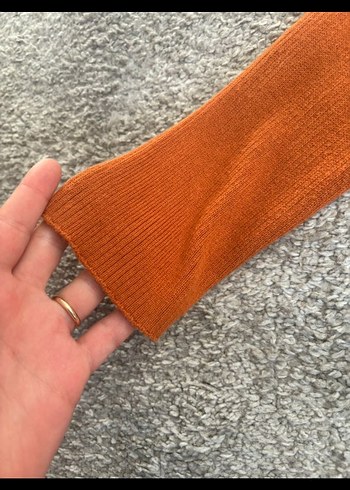 Kadın Tarzı Uzun Kahverengi Triko Hırka - Görsel 4