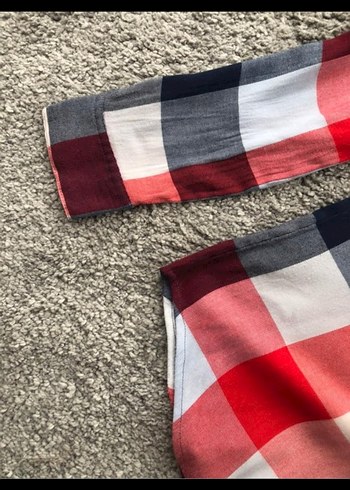 Düğmeli Uzun Kollu Ekose Kadın Gömlek - Görsel 4