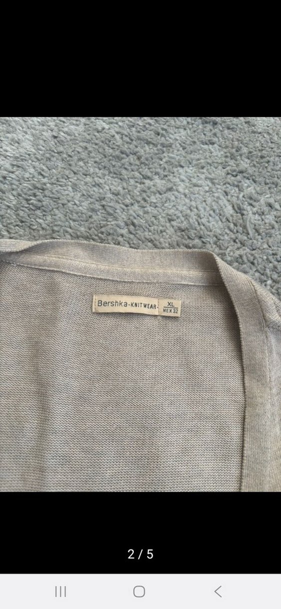 Gri Uzun Örgü Kadın Hırka - Görsel 2