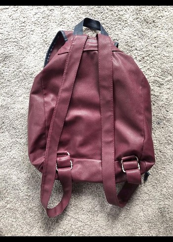 Bordo Deri Kadın Sırt Çantası - Görsel 2
