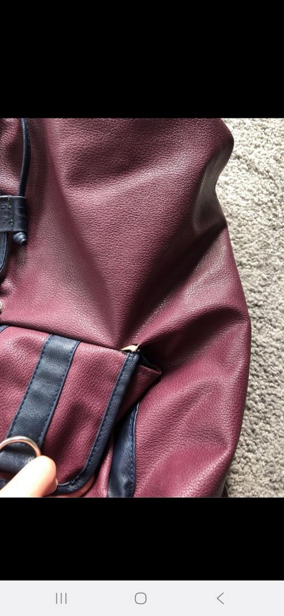 Bordo Deri Kadın Sırt Çantası - Görsel 4