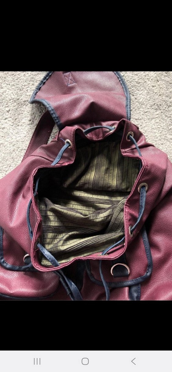 Bordo Deri Kadın Sırt Çantası - Görsel 3