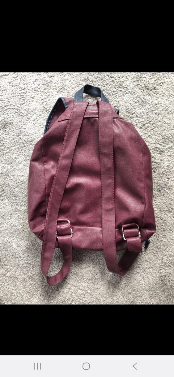 Bordo Deri Kadın Sırt Çantası - Görsel 2