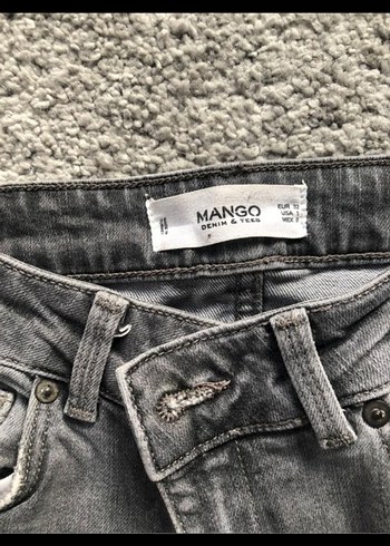 Gri Bol Kesim Kadın Kot Pantolon - Görsel 4