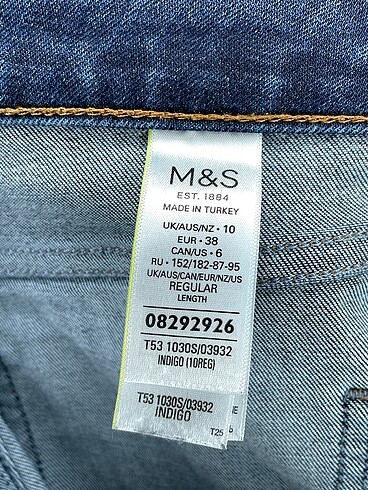 38 Beden lacivert Renk Marks & Spencer Skinny %70 İndirimli.