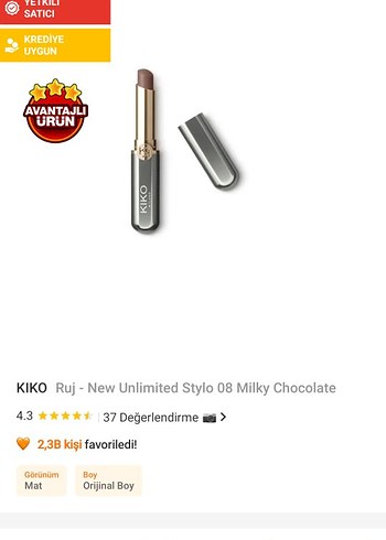 KIKO gri ruj ve kutusu - Görsel 5