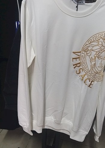 xxl Beden Versace Beyaz Uzun Kollu Sweatshirt