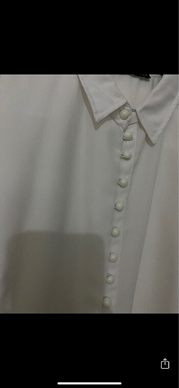 m Beden beyaz Renk İnci Düğmeli Beyaz Gömlek