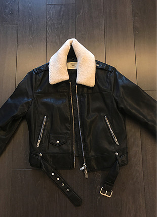 l Beden Siyah biker ceket