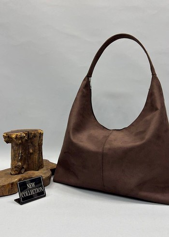  Beden Siyah Süet Tokalı Minimalist Kadın Çanta