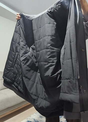 2xl Beden gri Renk Erkek büyük beden kaban mont