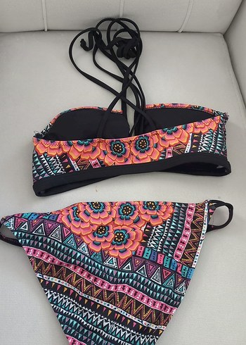 Boncuk Detaylı Renkli Bohem Bikini - Görsel 2