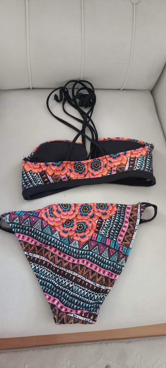 Boncuk Detaylı Renkli Bohem Bikini - Görsel 2