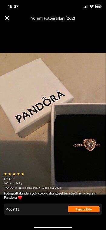 Pandora Pandora yüzük