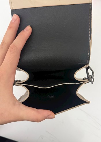 Bej Deri Fermuarlı Kadın Çantası - Görsel 2