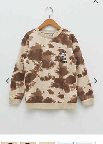 LC Waikiki Erkek Çocuk Bağlama Desenli Rahat Sweatshirt 6 ,7 yas