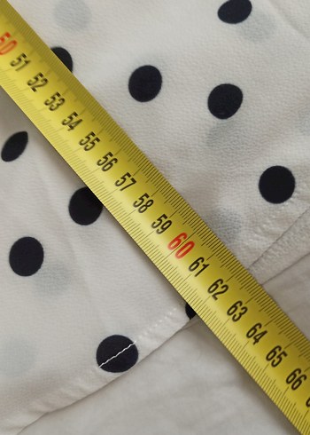 44 Beden beyaz Renk Beyaz Siyah Puantiyeli Kısa Kollu Bluz