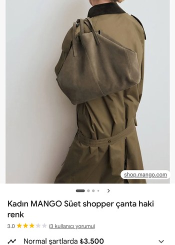 Mango süet kol çantası - Görsel 8