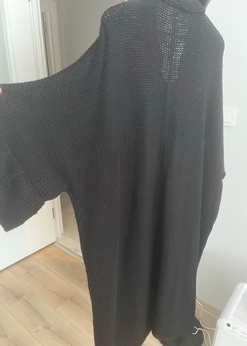 Siyah Uzun Kollu Triko Kadın Hırka - Görsel 2