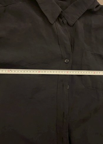 Düğmeli Siyah ince Kadın Gömlek - Görsel 8