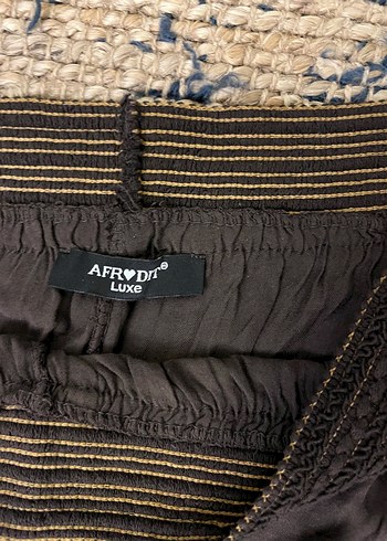 Kadın Salaş Kahverengi Şalvar Pantolon - Görsel 4