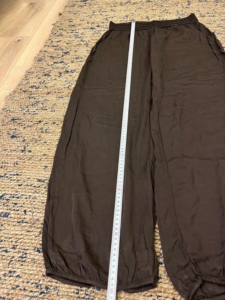 Kadın Salaş Kahverengi Şalvar Pantolon - Görsel 2