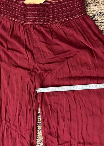 Bordo Bol Kesim Kadın Şalvar Pantolon - Görsel 3