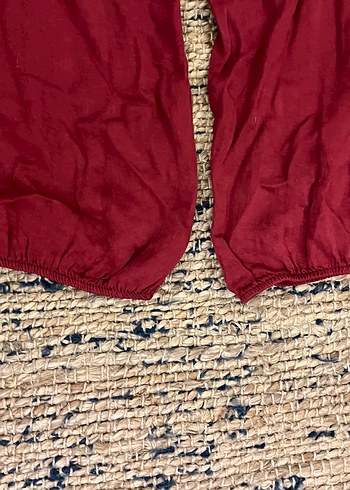 Bordo Bol Kesim Kadın Şalvar Pantolon - Görsel 6