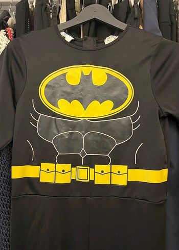 Siyah Batman Baskılı Çocuk Kostümü - Görsel 6