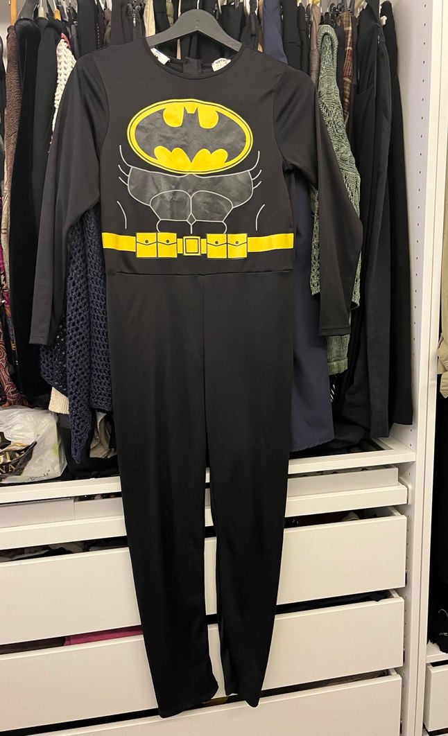 Siyah Batman Baskılı Çocuk Kostümü - Görsel 5