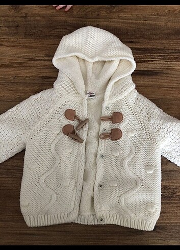 6-9 Ay Beden beyaz Renk 6 9 aya ait unisex bebek kışlık hırka mont